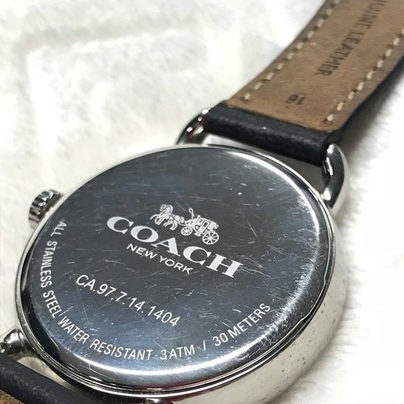 COACH Delancey Black Leather Strap Watch 36mm